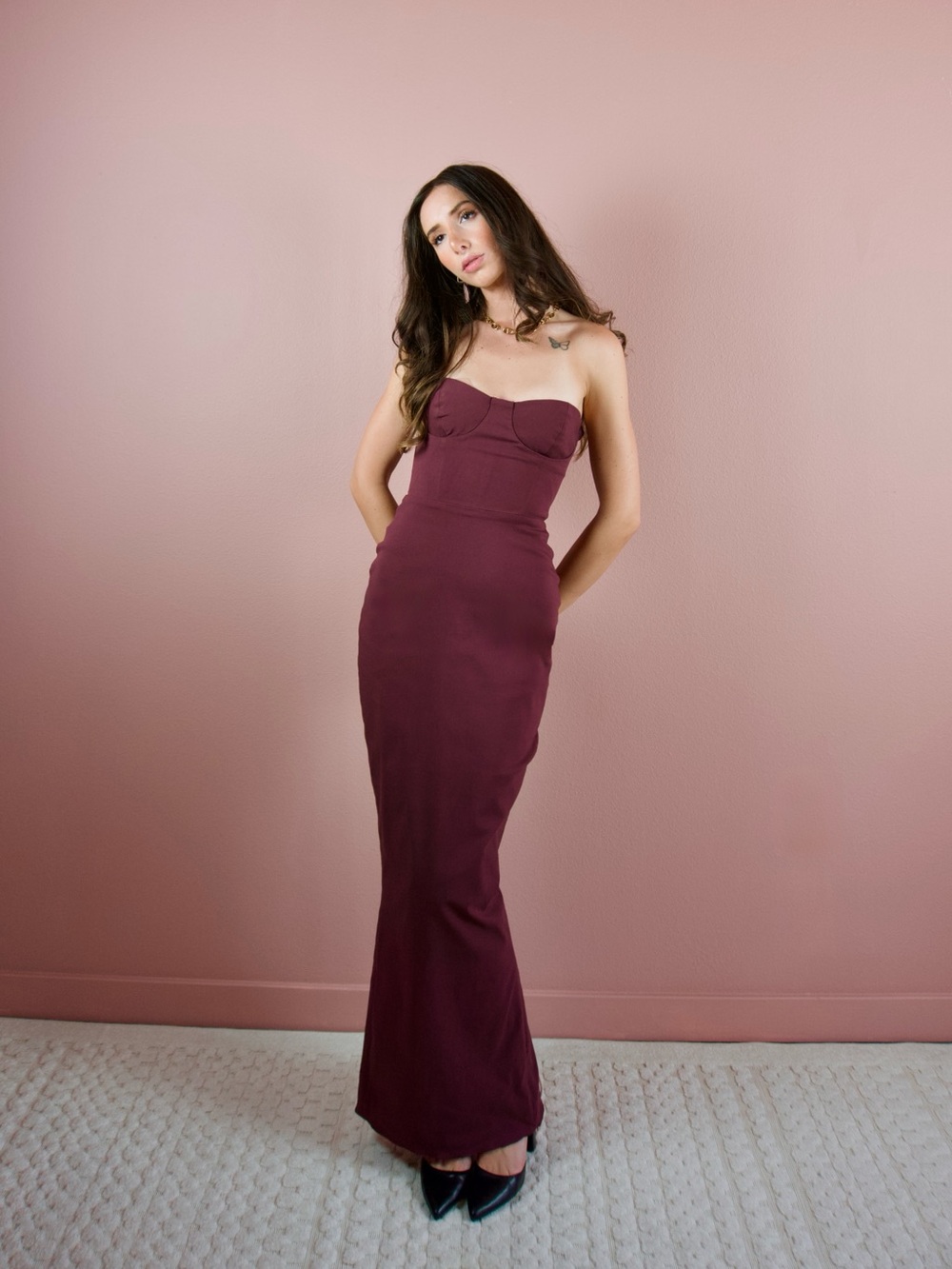 House of CB Lucia Strapless Corset Maxi Dress